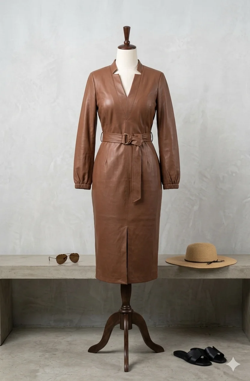 VESTIDO COURINO LONGO - MANGA LONGA 